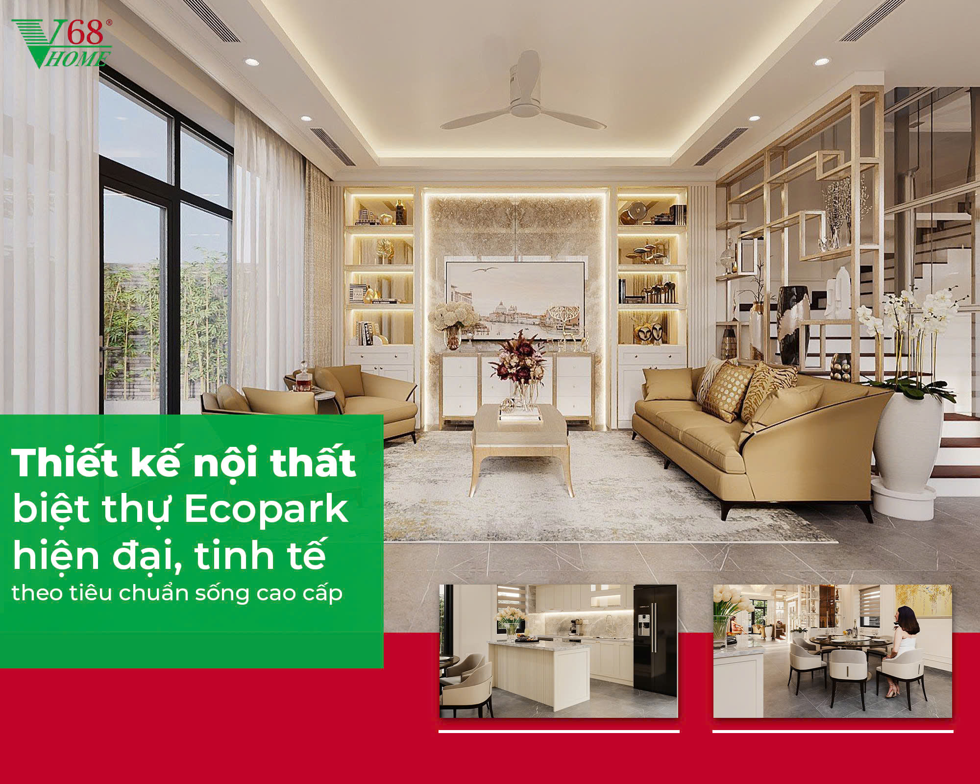 Thiết kế nội thất biệt thự Ecopark – Tiêu chuẩn sống cao cấp giữa thiên nhiên
