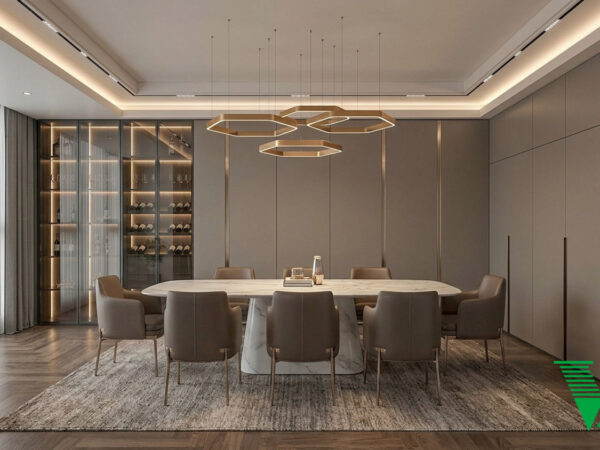 Phòng ăn Luxury hiện đại Không gian nội thất biệt thự cao cấp V68
