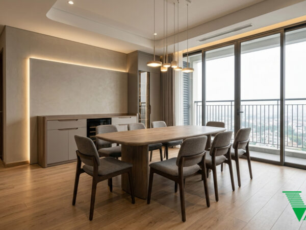 Phòng ăn Hiện đại Không gian nội thất chung cư cao cấp V68