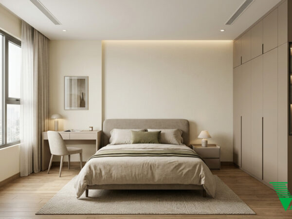 Phòng ngủ 2 Hiện đại Không gian nội thất chung cư cao cấp V68