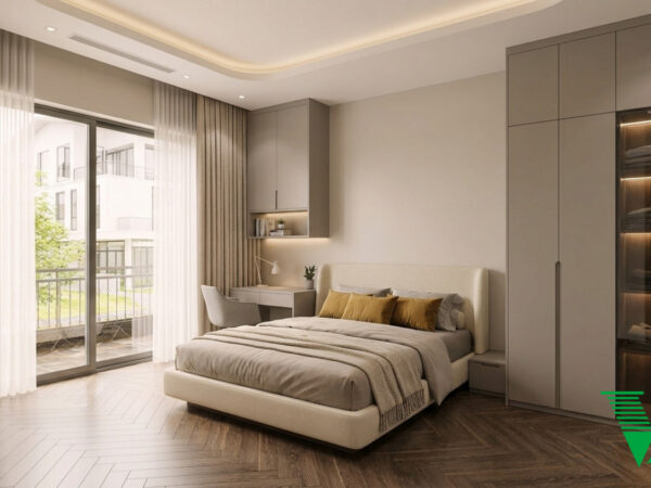 Phòng ngủ 3 Hiện đại Không gian nội thất chung cư cao cấp V68