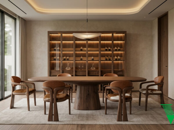 Phòng ăn Gỗ óc chó tự nhiên Bắc Mỹ Biệt thự cao cấp luxury óc chó