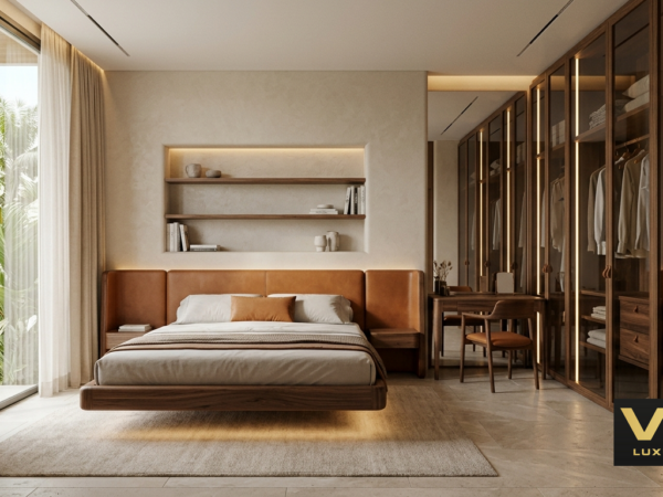 Phòng ngủ 3 Gỗ óc chó tự nhiên Bắc Mỹ Biệt thự cao cấp luxury óc chó