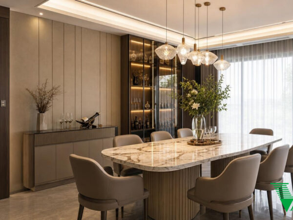Phòng ăn Luxury hiện đại Không gian nội thất biệt thự cao cấp V68