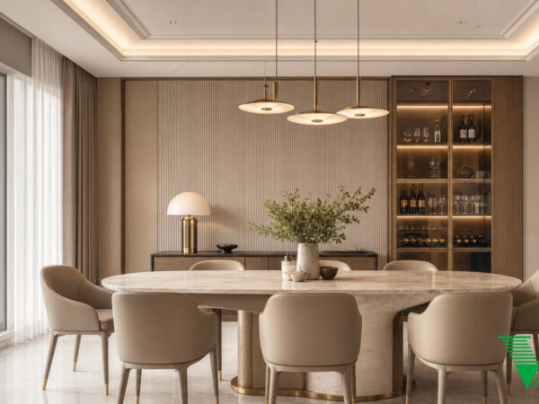 Phòng ăn Luxury hiện đại Không gian nội thất biệt thự cao cấp V68