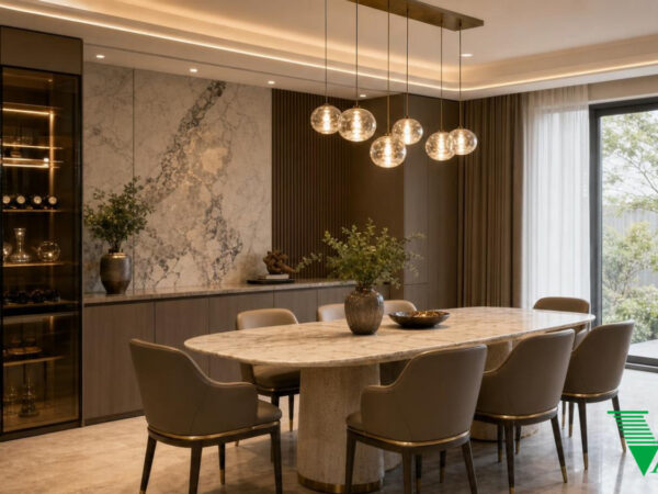 Phòng ăn Luxury hiện đại Không gian nội thất biệt thự cao cấp V68