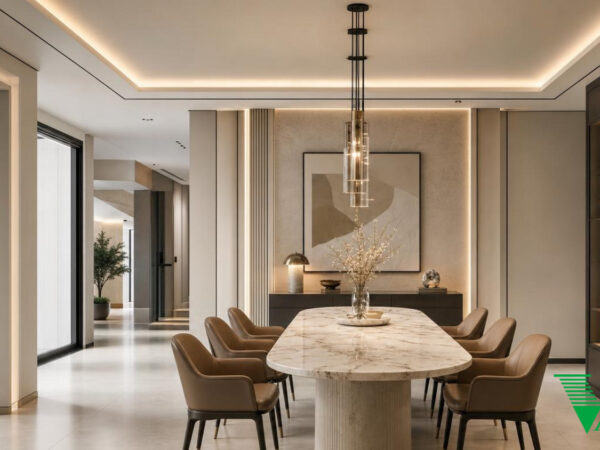 Phòng ăn Luxury hiện đại Không gian nội thất biệt thự cao cấp V68