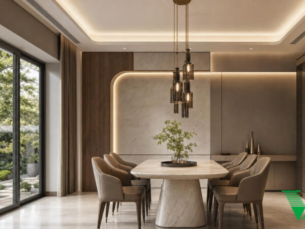 Phòng ăn Luxury hiện đại Không gian nội thất biệt thự cao cấp V68