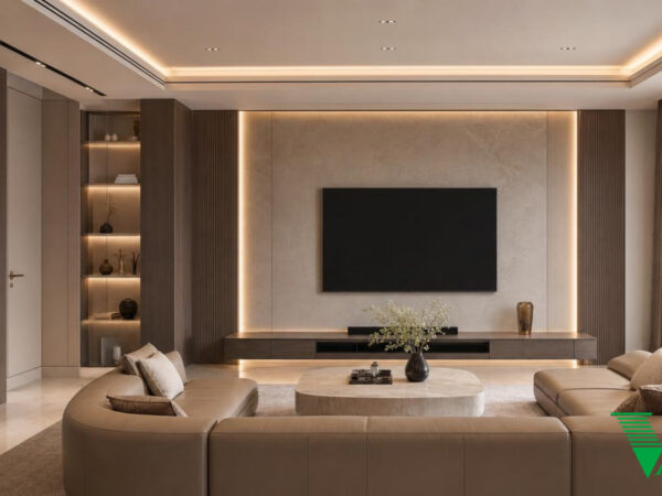 Phòng khách Luxury hiện đại Không gian nội thất biệt thự cao cấp V68