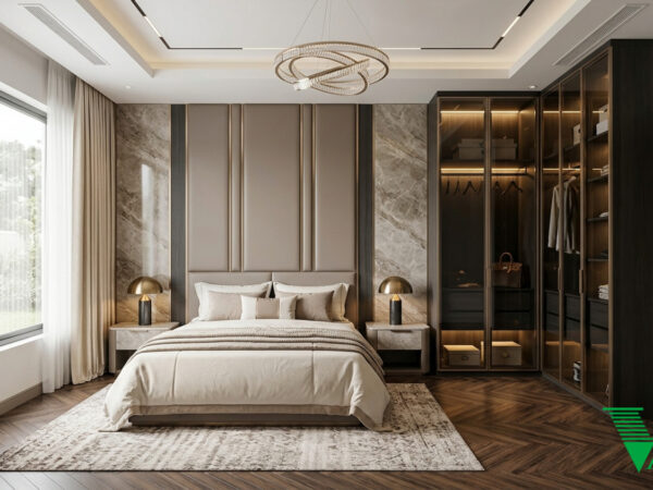 Phòng ngủ 1 Luxury hiện đại Không gian nội thất biệt thự cao cấp V68