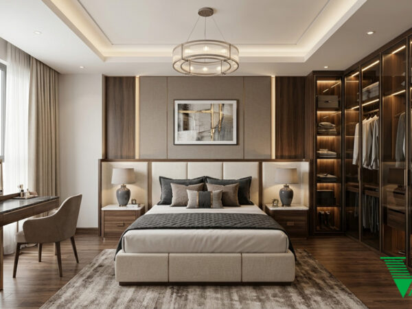 Phòng ngủ 2 Luxury hiện đại Không gian nội thất biệt thự cao cấp V68