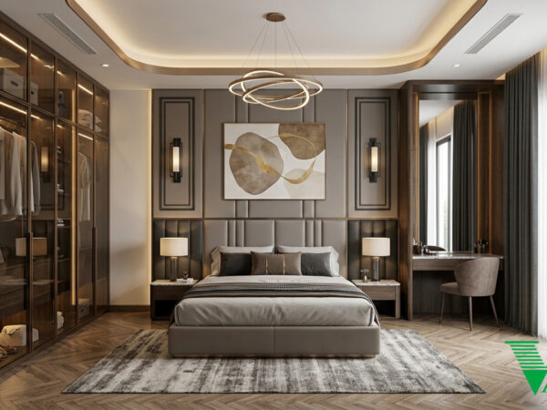 Phòng ngủ 3 Luxury hiện đại Không gian nội thất biệt thự cao cấp V68