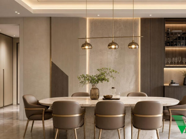 Phòng ăn Luxury hiện đại Không gian nội thất chung cư cao cấp V68
