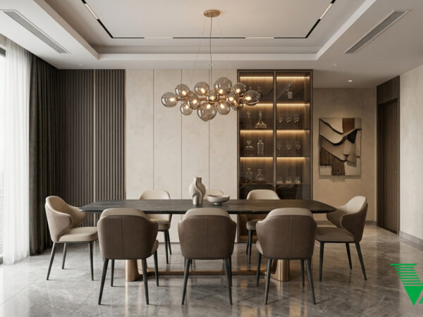 Phòng ăn Luxury hiện đại Không gian nội thất chung cư cao cấp V68