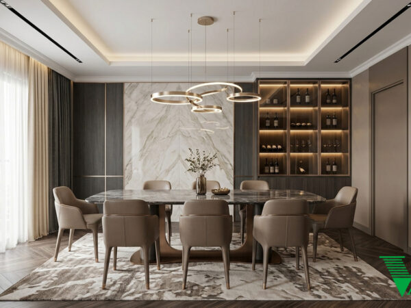 Phòng ăn Luxury hiện đại Không gian nội thất chung cư cao cấp V68