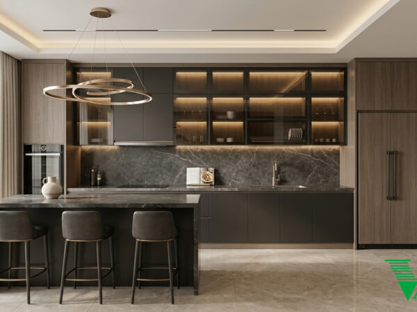 Phòng bếp Luxury hiện đại Không gian nội thất chung cư cao cấp V68