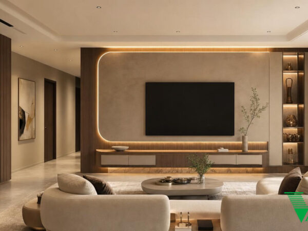 Phòng khách Luxury hiện đại Không gian nội thất chung cư cao cấp V68