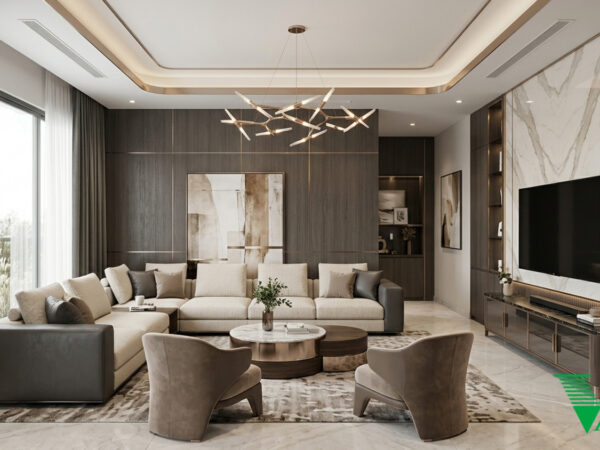 Phòng khách Luxury hiện đại Không gian nội thất chung cư cao cấp V68