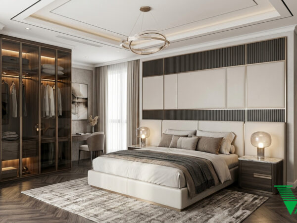 Phòng ngủ 1 Luxury hiện đại Không gian nội thất chung cư cao cấp V68