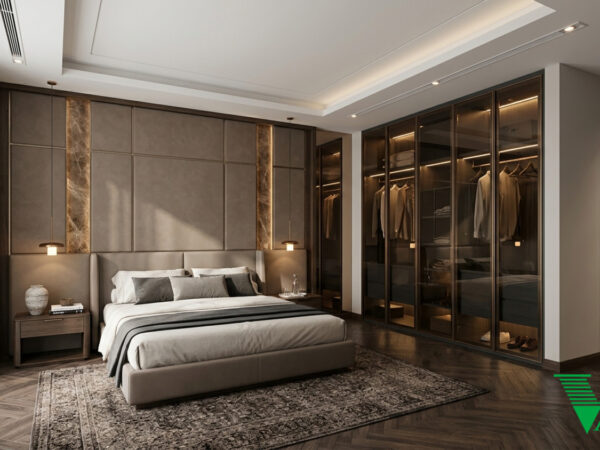 Phòng ngủ 1 Luxury hiện đại Không gian nội thất chung cư cao cấp V68