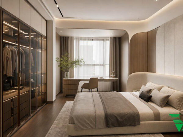Phòng ngủ 2 Luxury hiện đại Không gian nội thất chung cư cao cấp V68