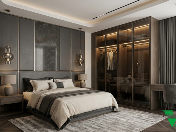 Phòng ngủ 2 Luxury hiện đại Không gian nội thất chung cư cao cấp V68