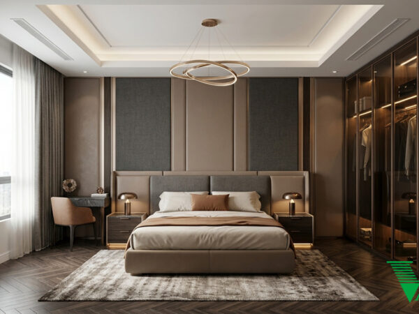 Phòng ngủ 2 Luxury hiện đại Không gian nội thất chung cư cao cấp V68
