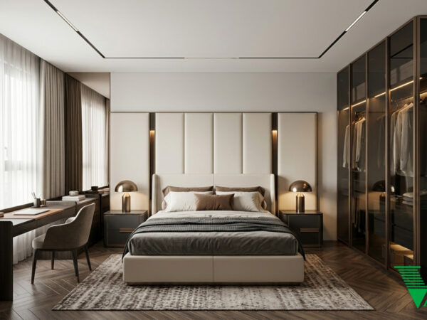 Phòng ngủ 2 Luxury hiện đại Không gian nội thất chung cư cao cấp V68