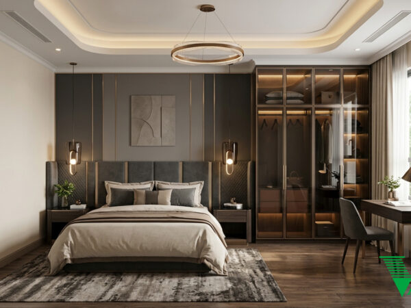 Phòng ngủ 3 Luxury hiện đại Không gian nội thất chung cư cao cấp V68