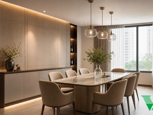 Phòng ăn Hiện đại Không gian nội thất chung cư cao cấp V68