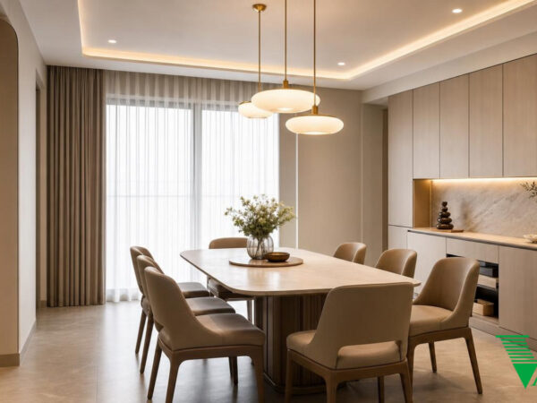Phòng ăn Hiện đại Không gian nội thất chung cư cao cấp V68