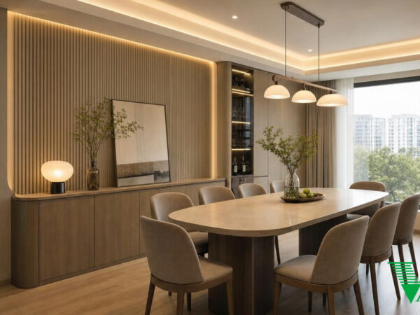 Phòng ăn Hiện đại Không gian nội thất chung cư cao cấp V68