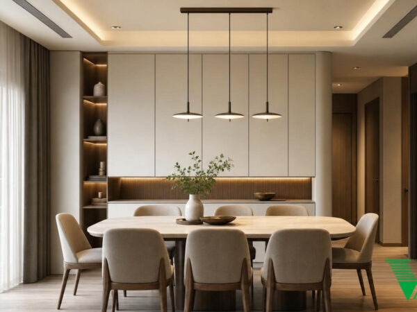 Phòng ăn Hiện đại Không gian nội thất chung cư cao cấp V68
