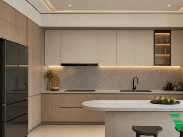 Phòng bếp Hiện đại Không gian nội thất chung cư cao cấp V68