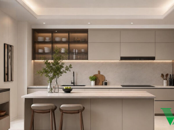 Phòng bếp Hiện đại Không gian nội thất chung cư cao cấp V68