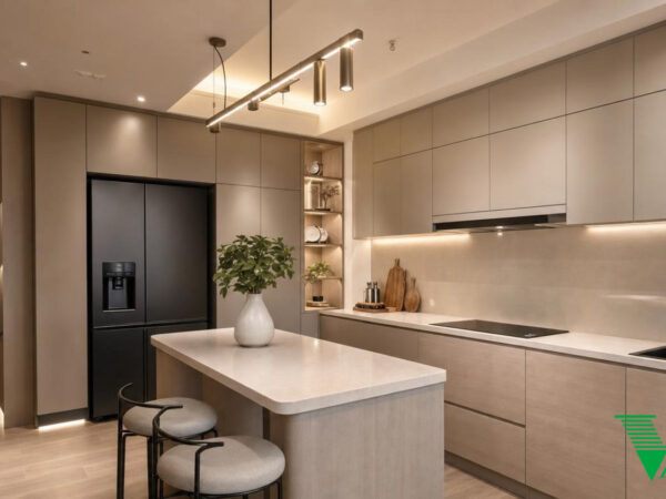 Phòng bếp Hiện đại Không gian nội thất chung cư cao cấp V68