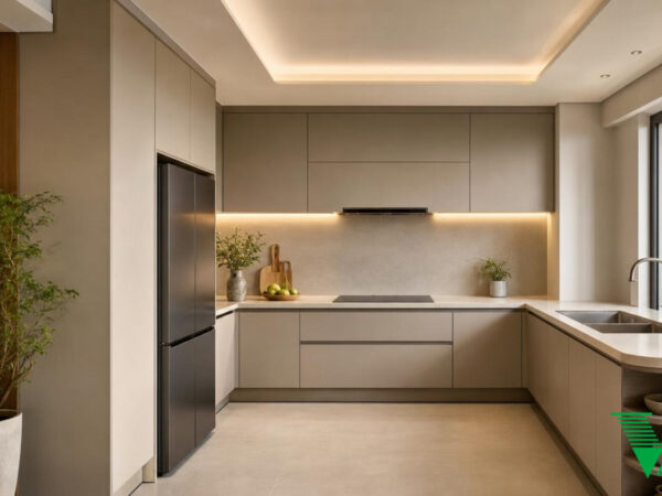 Phòng bếp Hiện đại Không gian nội thất chung cư cao cấp V68