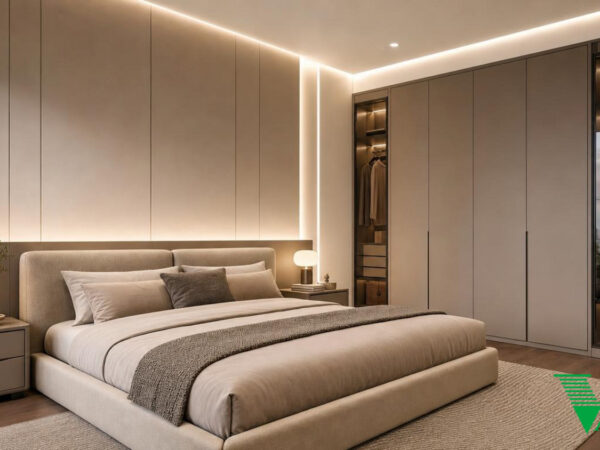 Phòng ngủ 1 Hiện đại Không gian nội thất chung cư cao cấp V68