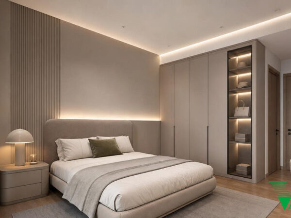 Phòng ngủ 3 Hiện đại Không gian nội thất chung cư cao cấp V68