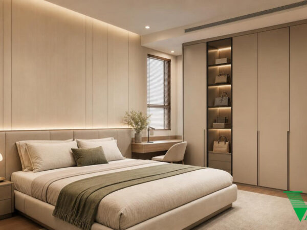 Phòng ngủ 3 Hiện đại Không gian nội thất chung cư cao cấp V68
