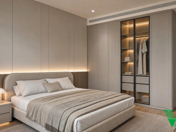 Phòng ngủ 3 Hiện đại Không gian nội thất chung cư cao cấp V68