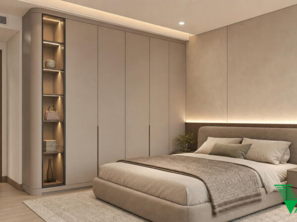 Phòng ngủ 3 Hiện đại Không gian nội thất chung cư cao cấp V68