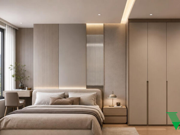 Phòng ngủ 3 Hiện đại Không gian nội thất chung cư cao cấp V68