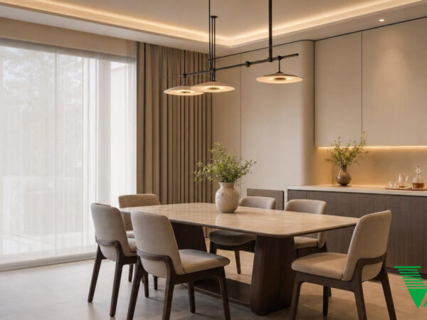 Phòng ăn Hiện đại Không gian nội thất nhà phố cao cấp V68