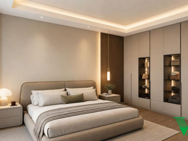 Phòng ngủ 1 Hiện đại Không gian nội thất nhà phố cao cấp V68