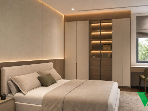 Phòng ngủ 2 Hiện đại Không gian nội thất nhà phố cao cấp V68