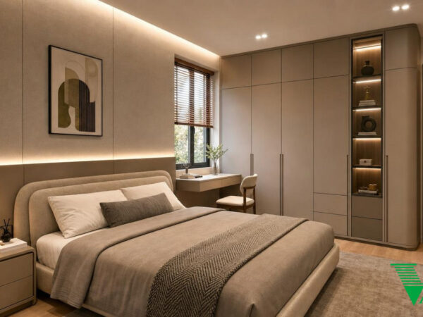 Phòng ngủ 3 Hiện đại Không gian nội thất nhà phố cao cấp V68