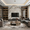 Phòng khách Luxury hiện đại Không gian nội thất biệt thự cao cấp V68