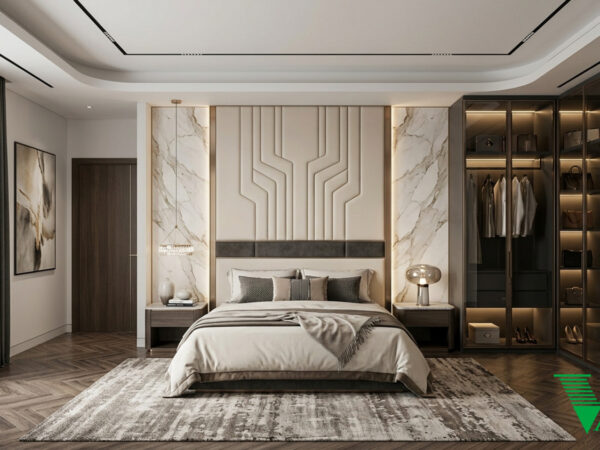 Phòng ngủ 1 Luxury hiện đại Không gian nội thất biệt thự cao cấp V68
