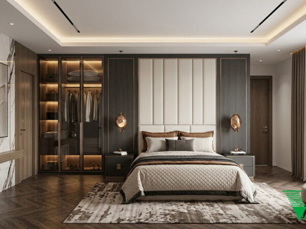 Phòng ngủ 1 Luxury hiện đại Không gian nội thất biệt thự cao cấp V68